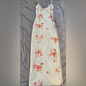 SHEIN, Floral Maxi Dress in Cream and Pink